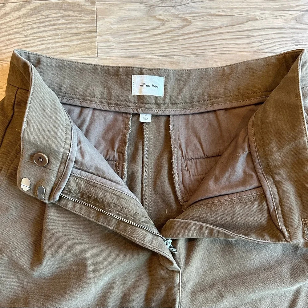 Wilfred Free Aritzia Dion Pant size 4 brown women’s pleated wide leg pants - Picture 7 of 12